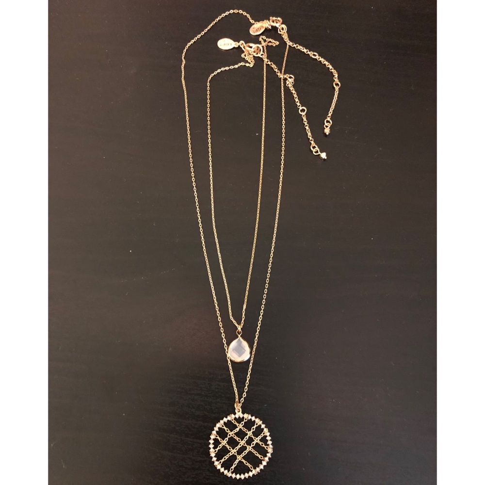 LOFT Layered Stone Pendent Necklance